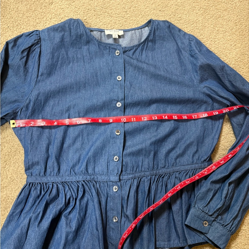 Umgee Blue Denim Button-Down Blouse - Picture 4 of 7
